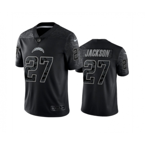 Men's Los Angeles Chargers #27 J.C. Jackson Black Reflective Limited Stitched Football Jersey - Ujersey