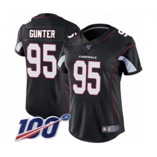 Women's Arizona Cardinals #95 Rodney Gunter Black Alternate Vapor Untouchable Limited Player 100th Season Football Jersey - Ujersey