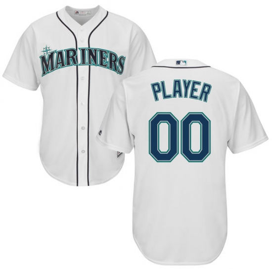 Men's Seattle Mariners Majestic White Cool Base Custom Jersey - Ujersey