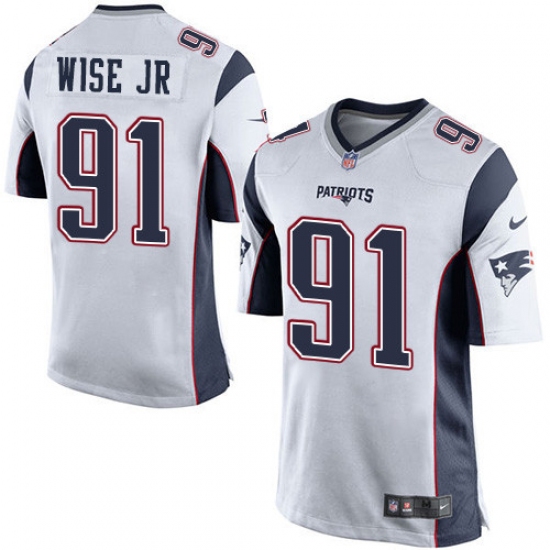Men's Nike New England Patriots #91 Deatrich Wise Jr Game White NFL Jersey - Ujersey