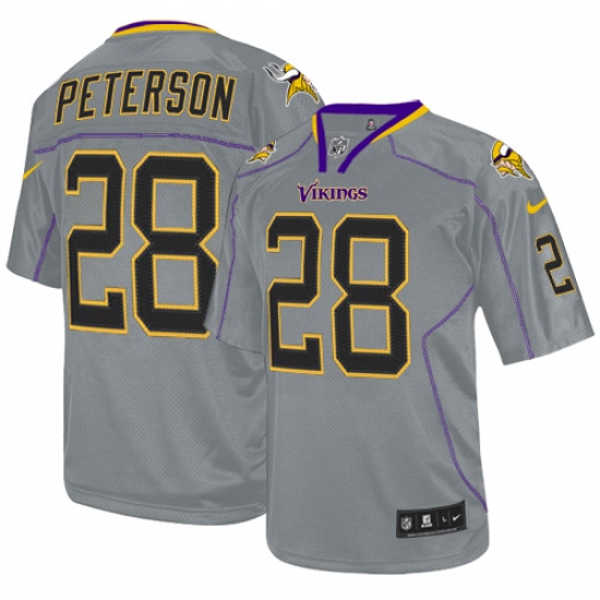 Men's Nike Minnesota Vikings #28 Adrian Peterson Elite Lights Out Grey NFL Jersey - Ujersey