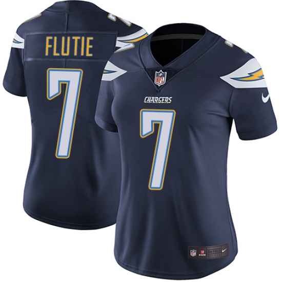 Women's Nike Los Angeles Chargers #7 Doug Flutie Navy Blue Team Color Vapor Untouchable Limited Player NFL Jersey - Ujersey