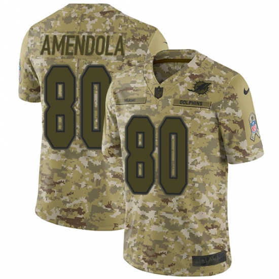 Men's Nike Miami Dolphins #80 Danny Amendola Limited Camo 2018 Salute to Service NFL Jersey - Ujersey