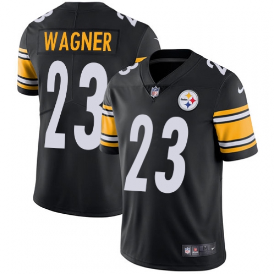 Youth Nike Pittsburgh Steelers #23 Mike Wagner Black Team Color Vapor Untouchable Limited Player NFL Jersey - Ujersey