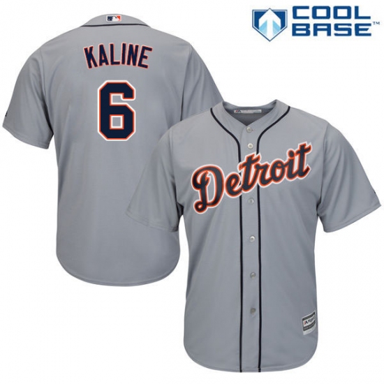 Youth Majestic Detroit Tigers #6 Al Kaline Authentic Grey Road Cool Base MLB Jersey - Ujersey