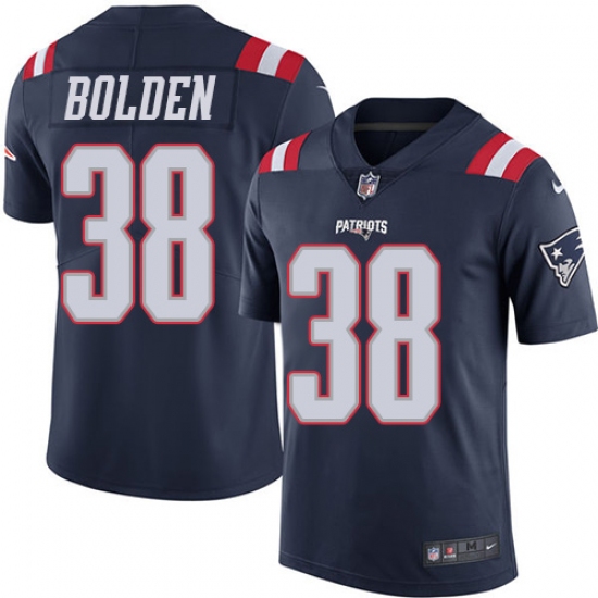 Men's Nike New England Patriots #38 Brandon Bolden Limited Navy Blue Rush Vapor Untouchable NFL Jersey - Ujersey