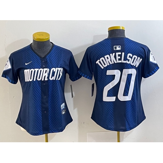 Women's Detroit Tigers #20 Spencer Torkelson 2024 Navy City Connect Cool Base Limited Stitched Jersey - Ujersey