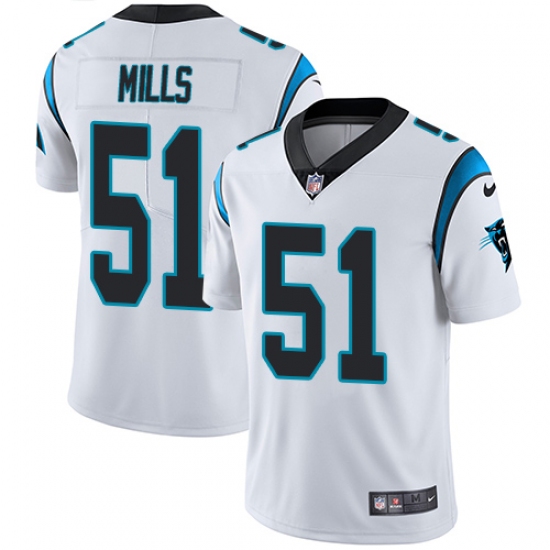 Youth Nike Carolina Panthers #51 Sam Mills White Vapor Untouchable Limited Player NFL Jersey - Ujersey
