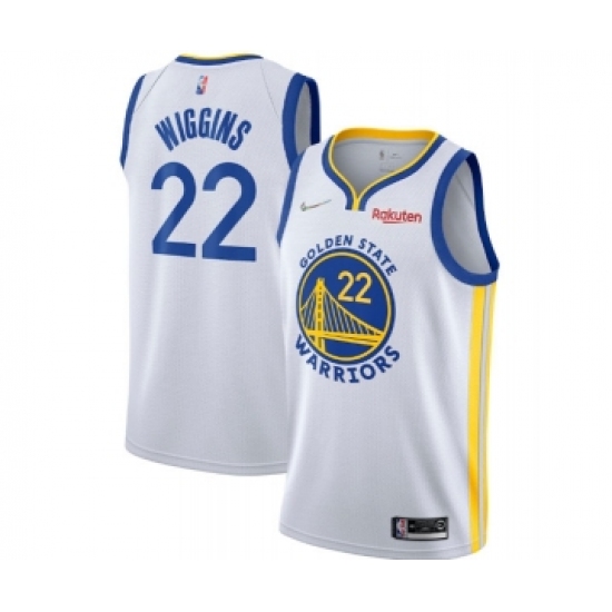 Men's Golden State Warriors #22 Andrew Wiggins 2022 White 75th Anniversary Stitched Jersey