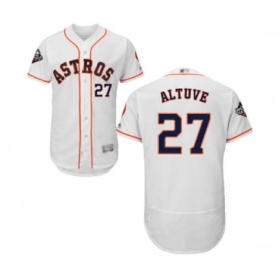 Men's Houston Astros #27 Jose Altuve White Home Flex Base Authentic Collection 2019 World Series Bound Baseball Jersey - Ujersey