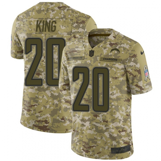 Youth Nike Los Angeles Chargers #20 Desmond King Limited Camo 2018 Salute to Service NFL Jersey - Ujersey