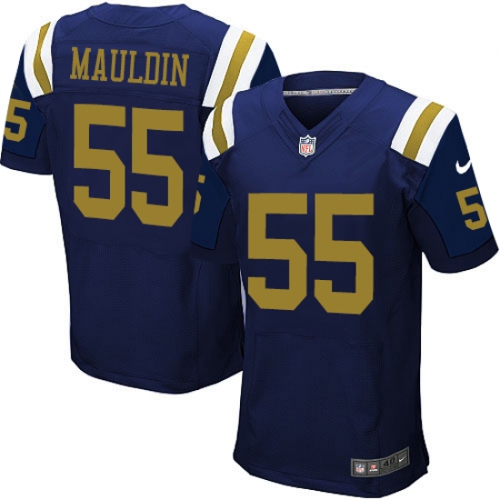 Men's Nike New York Jets #55 Lorenzo Mauldin Elite Navy Blue Alternate NFL Jersey - Ujersey