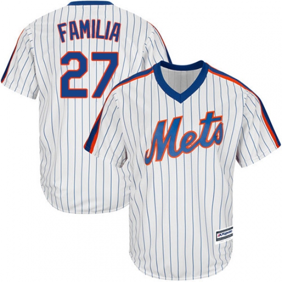 Men's Majestic New York Mets #27 Jeurys Familia Replica White Alternate Cool Base MLB Jersey - Ujersey