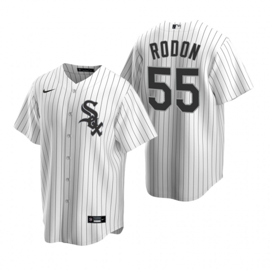 Men's Nike Chicago White Sox #55 Carlos Rodon White Home Stitched Baseball Jersey - Ujersey
