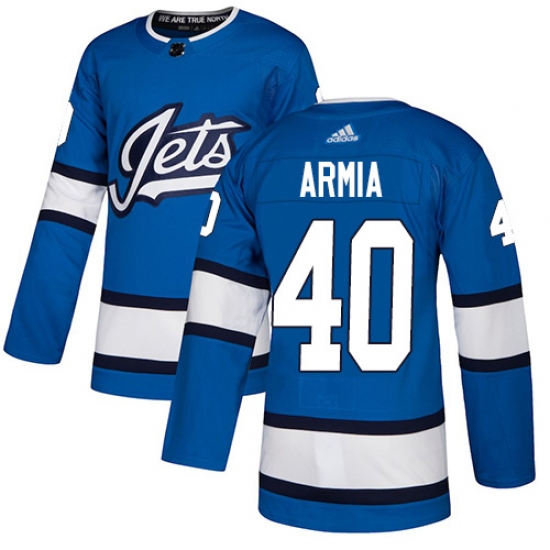 Men's Adidas Winnipeg Jets #40 Joel Armia Authentic Blue Alternate NHL Jersey - Ujersey