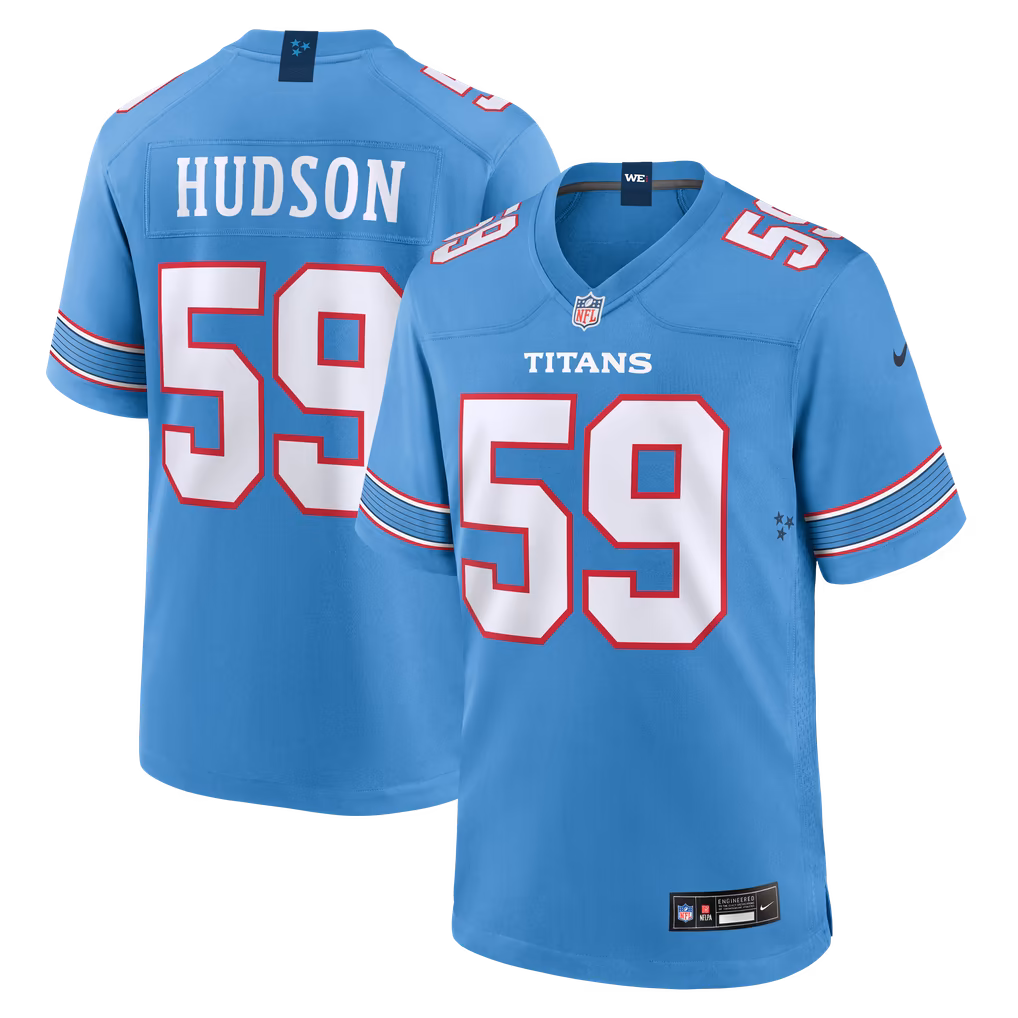 Men's Tennessee Titans James Hudson Nike Light Blue Team Game Jersey - Ujersey