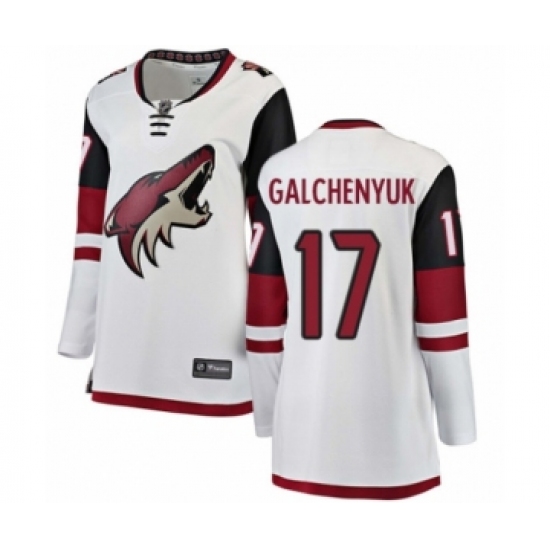 Women's Arizona Coyotes #17 Alex Galchenyuk Authentic White Away Fanatics Branded Breakaway NHL Jersey - Ujersey