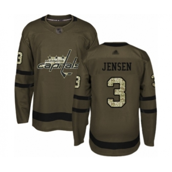 Men's Washington Capitals #3 Nick Jensen Authentic Green Salute to Service Hockey Jersey - Ujersey