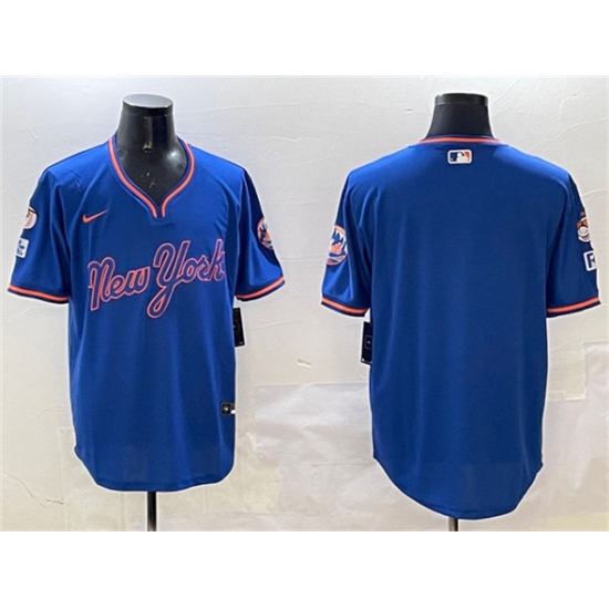 Men's New York Mets Blank Royal 2025 Spring Training Stitched Baseball Jersey - ujerseystore