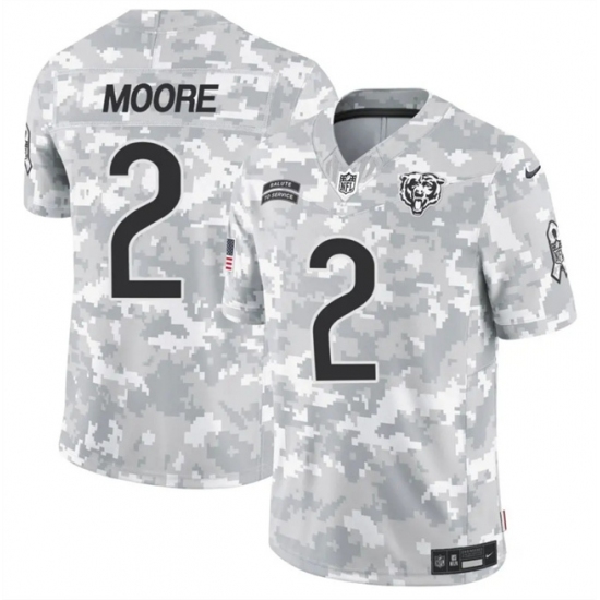 Men's Chicago Bears #2 DJ Moore 2024 F.U.S.E Arctic Camo Salute To Service Limited Stitched Football Jersey - Ujersey