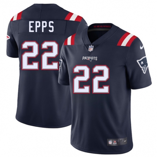 Men's New England Patriots #22 Marcus Epps Navy 2025 Vapor Limited Football Stitched Jersey - Ujersey