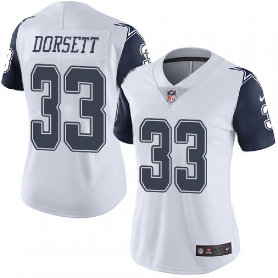 Women's Nike Dallas Cowboys #33 Tony Dorsett Limited White Rush Vapor Untouchable NFL Jersey - Ujersey