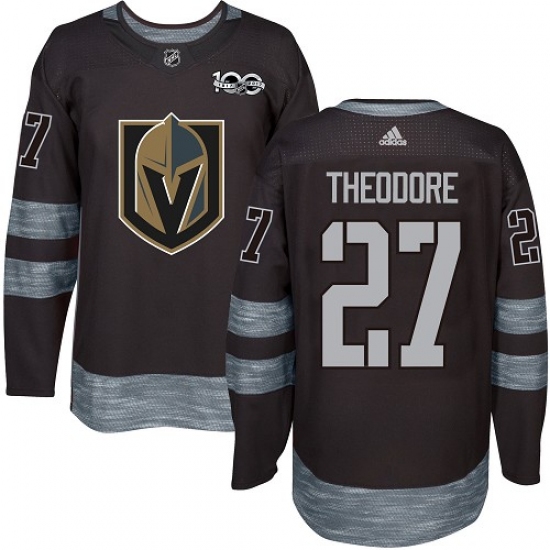 Men's Adidas Vegas Golden Knights #27 Shea Theodore Authentic Black 1917-2017 100th Anniversary NHL Jersey - Ujersey