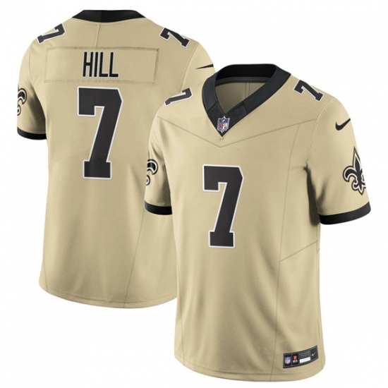 Men's New Orleans Saints #7 Taysom Hill Gold 2025 F.U.S.E. Alternate Vapor Limited Football Stitched Jersey - Ujersey