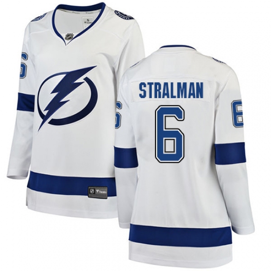 Women's Tampa Bay Lightning #6 Anton Stralman Fanatics Branded White Away Breakaway NHL Jersey - Ujersey