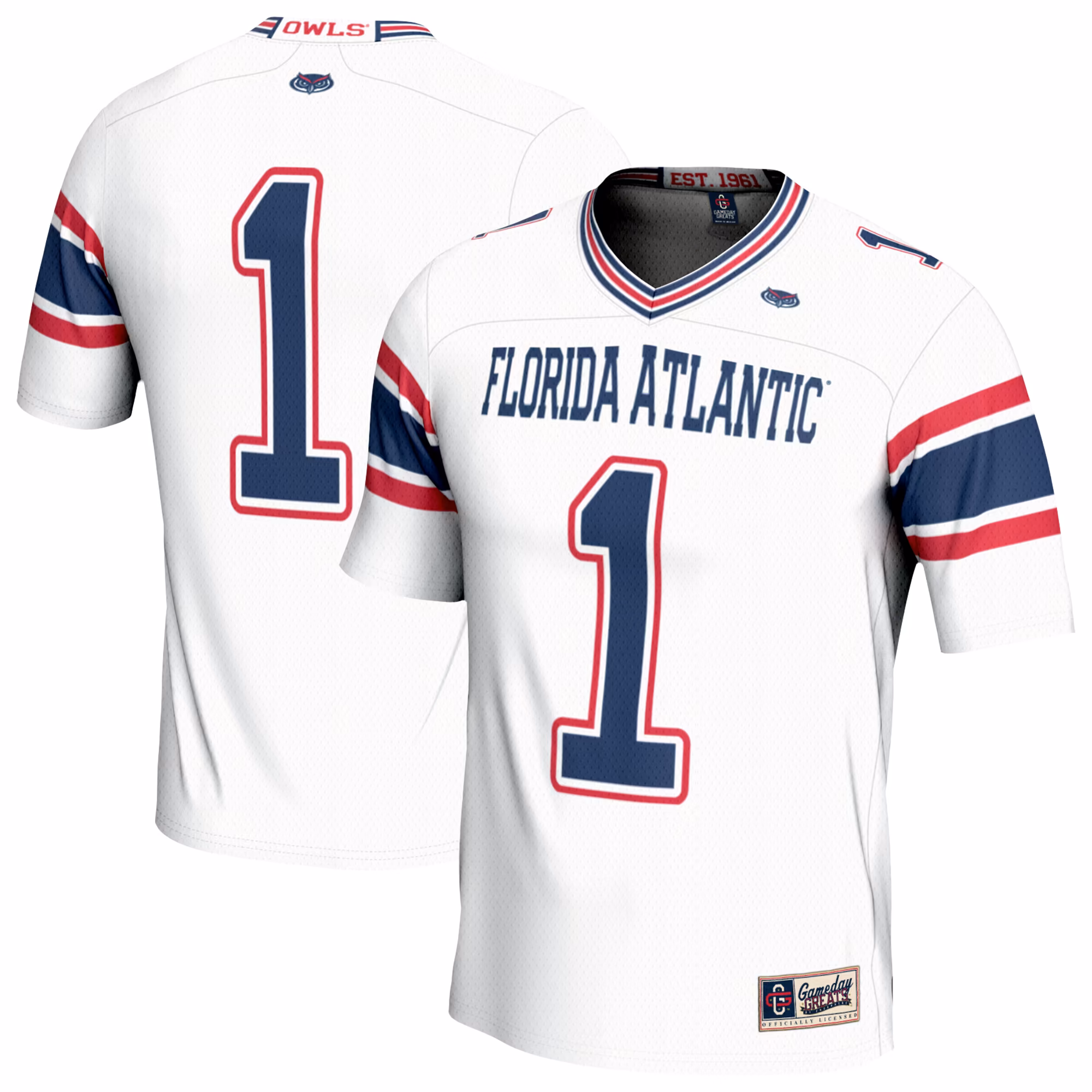 Unisex GameDay Greats #1 White Florida Atlantic Owls Lightweight Football Jersey