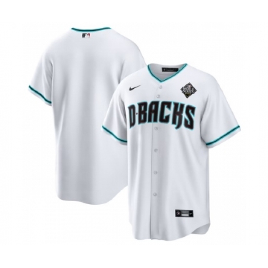 Men's Arizona Diamondbacks Blank White White 2023 World Series Cool Base Stitched Baseball Jersey - Ujersey