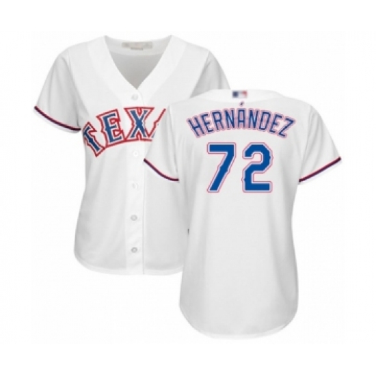 Women's Texas Rangers #72 Jonathan Hernandez Authentic White Home Cool Base Baseball Player Jersey - Ujersey