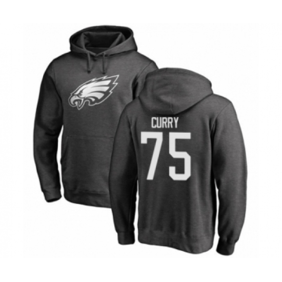 Philadelphia Eagles #75 Vinny Curry Ash One Color Pullover Hoodie - Ujersey