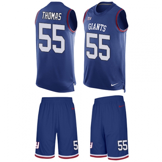 Men's Nike New York Giants #55 J.T. Thomas Limited Royal Blue Tank Top Suit NFL Jersey - Ujersey