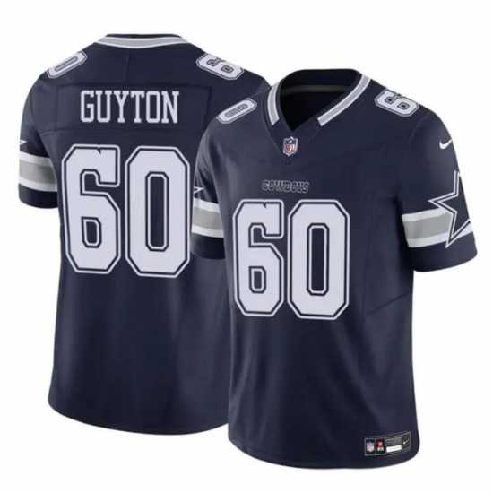 Men's Dallas Cowboys #60 Tyler Guyton Navy 2024 Draft F.U.S.E Vapor Untouchable Limited Football Stitched Jersey - Ujersey