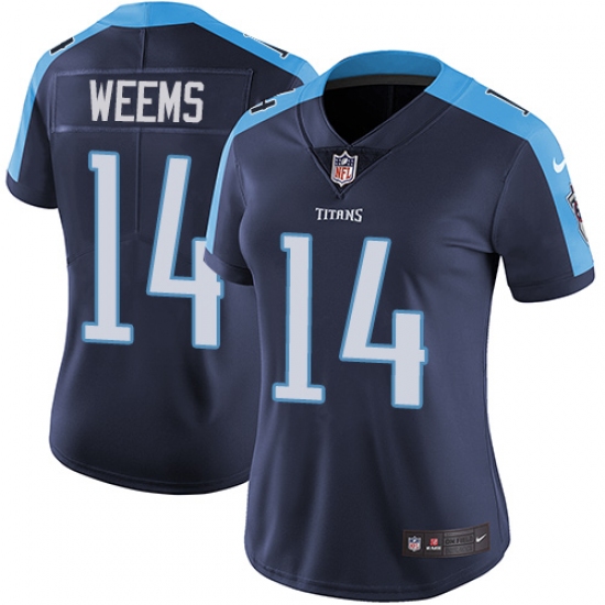 Women's Nike Tennessee Titans #14 Eric Weems Elite Navy Blue Alternate NFL Jersey - Ujersey