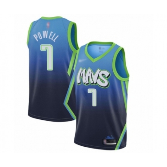 Men's Dallas Mavericks #7 Dwight Powell Swingman Blue Basketball Jersey - 2019 20 City Edition - Ujersey