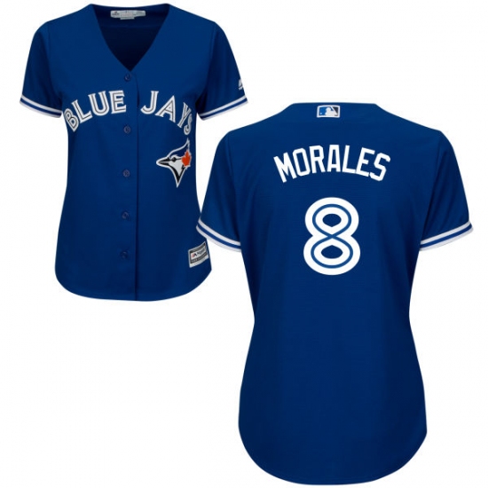 Women's Majestic Toronto Blue Jays #8 Kendrys Morales Replica Blue Alternate MLB Jersey - Ujersey
