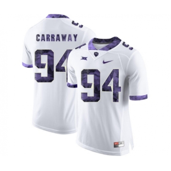 TCU Horned Frogs 94 Josh Carraway White Print College Football Limited Jersey - Ujersey