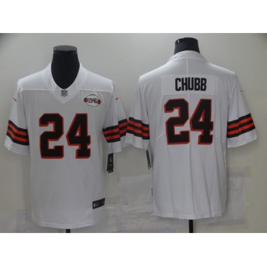 Men's Cleveland Browns #24 Nick Chubb White 1946 Vapor Untouchable Limited Jersey - Ujersey