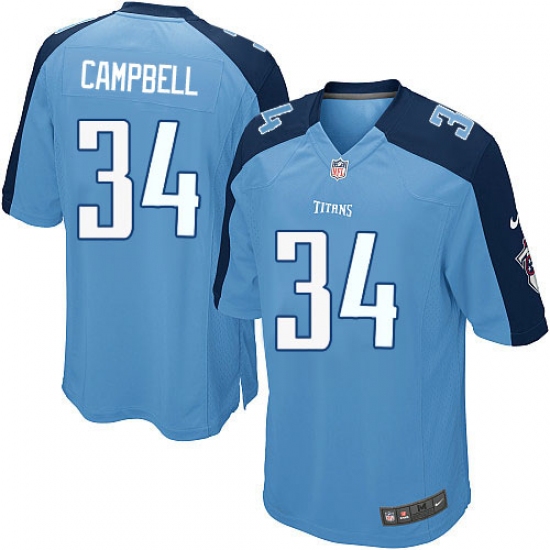Men's Nike Tennessee Titans #34 Earl Campbell Game Light Blue Team Color NFL Jersey - Ujersey