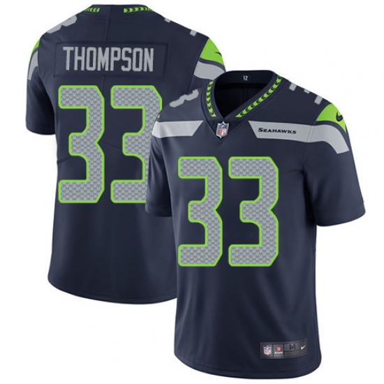 Youth Nike Seattle Seahawks #33 Tedric Thompson Steel Blue Team Color Vapor Untouchable Limited Player NFL Jersey - Ujersey