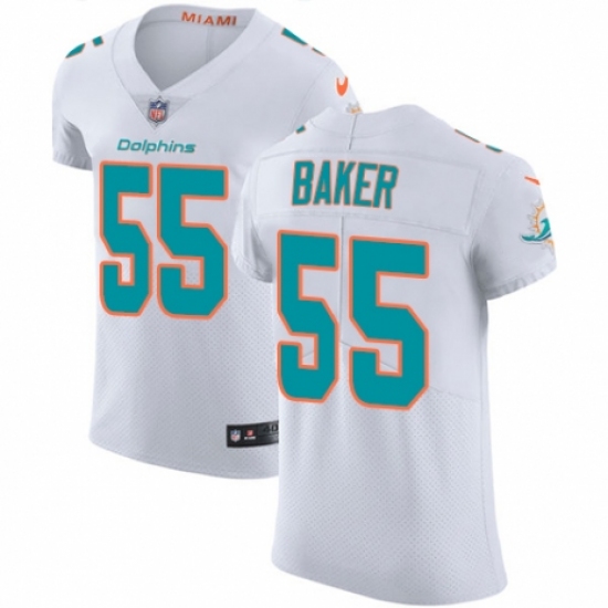 Men's Nike Miami Dolphins #55 Jerome Baker White Vapor Untouchable Elite Player NFL Jersey - Ujersey