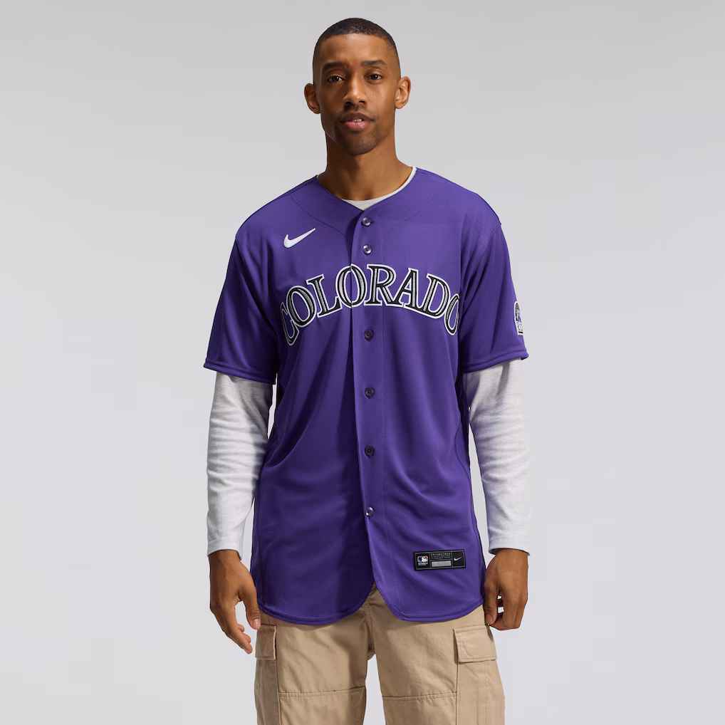 Men's Colorado Rockies Nike Purple Alternate Authentic Jersey - Vujersey Los Angeles Rams