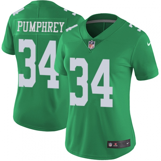 Women's Nike Philadelphia Eagles #34 Donnel Pumphrey Limited Green Rush Vapor Untouchable NFL Jersey - Ujersey