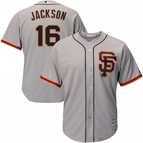 Youth Majestic San Francisco Giants #16 Austin Jackson Authentic Grey Road 2 Cool Base MLB Jersey