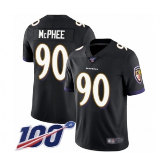 Youth Baltimore Ravens #90 Pernell McPhee Black Alternate Vapor Untouchable Limited Player 100th Season Football Jersey - Ujersey