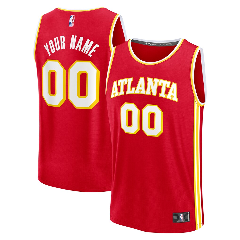 Men's Atlanta Hawks Fanatics Red Fast Break Custom Jersey - Icon Edition - Ujersey