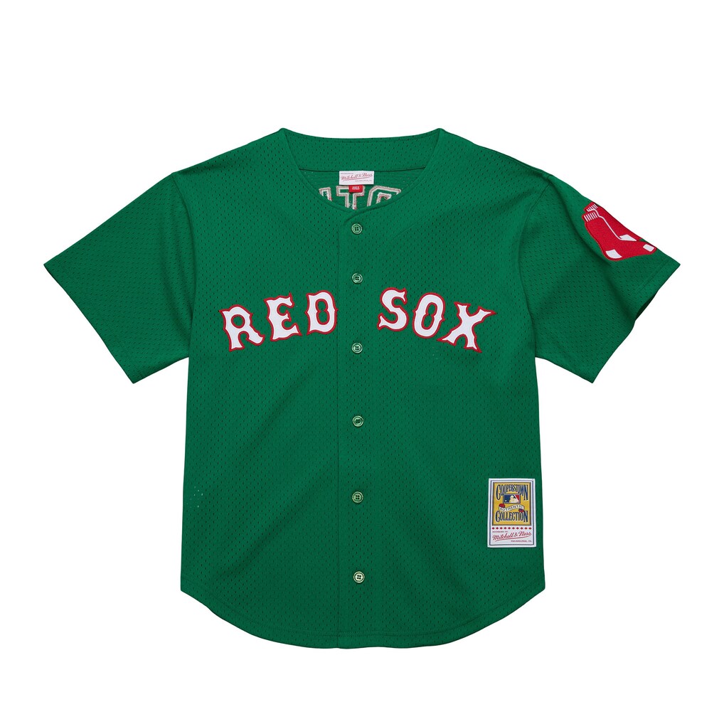 Men's Boston Red Sox David Ortiz Mitchell & Ness Kelly Green Big & Tall Cooperstown Collection Mesh Batting Practice Jersey - Ujersey
