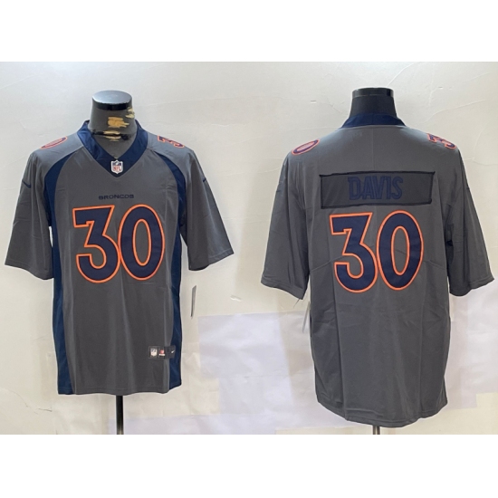 Men's Denver Broncos #30 Terrell Davis Grey 2019 Inverted Legend Stitched Nike Limited Jersey - Ujersey